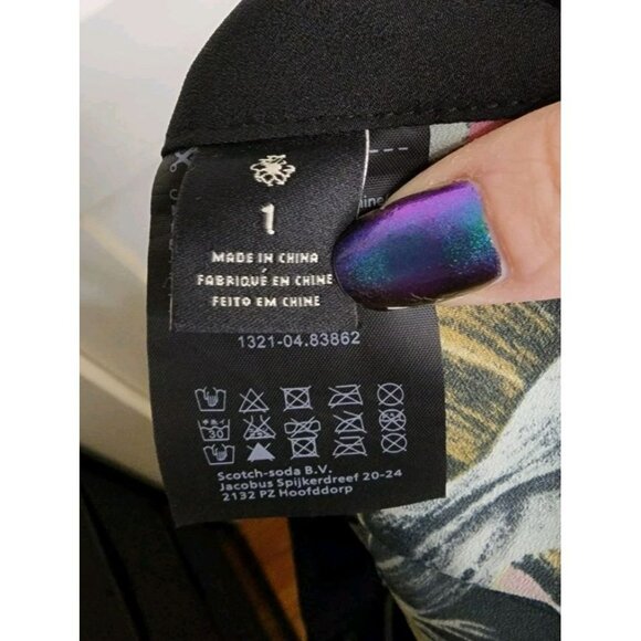 Size 1 / Small Maison Scotch Les Bon Vivants Jungle Pants Animal Print Floral - Picture 4 of 8